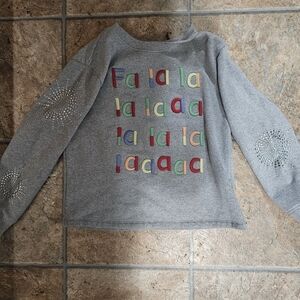 Gray Holiday Sweatshirt with Colorful Letters